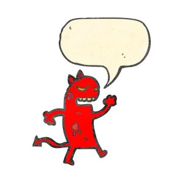 Angry little devil cartoon 스톡 일러스트