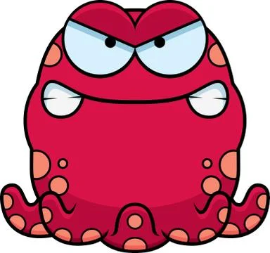 Angry Little Octopus Stock Illustration