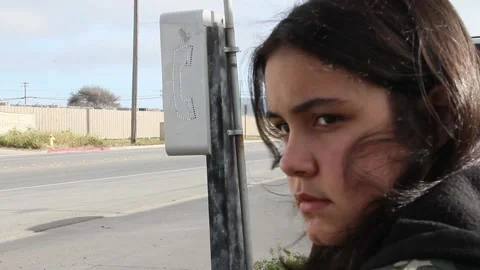 Angry looking kid, waiting Stock Footage 155385282