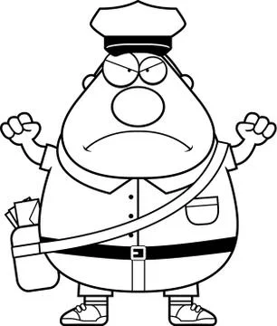 Angry Mailman Stock Illustration