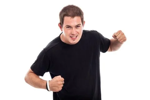 Angry man attacking Stock Photos
