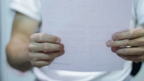 Angry Man Crumple Paper Sheet Stock Footage 74928064