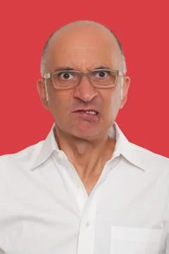 Angry man face Stock Photos
