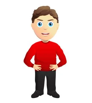 Angry Man With Hands On Hips Stock Illustration