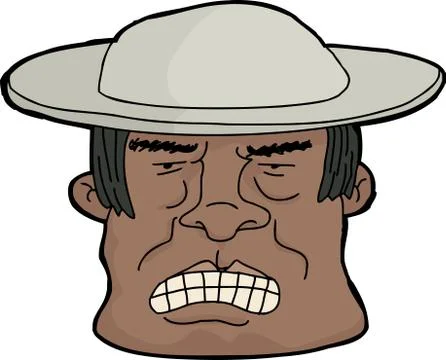 Angry man in hat Stock Illustration