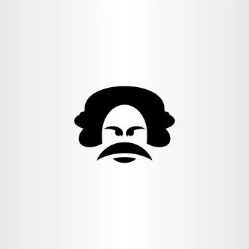 Angry man with mustache vector icon Stock Illustration