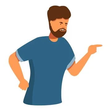 Angry man pointing finger having argument Stock Illustration