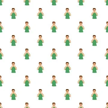 Angry man seamless pattern expressing frustration emotion Stock Illustration