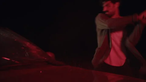 Angry Man Smashing windshield Stock Footage 274989886