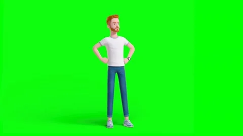 Angry Man Stands With Hands on Hips, Expressing Frustration Stock Footage 329733198