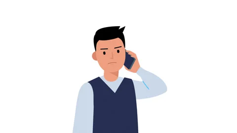 Angry man talking on mobile phone, lip syncing, phone call, speaking, talking Stock Footage 161244166