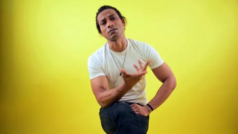 Angry man talking while sitting Stock Footage 278023557