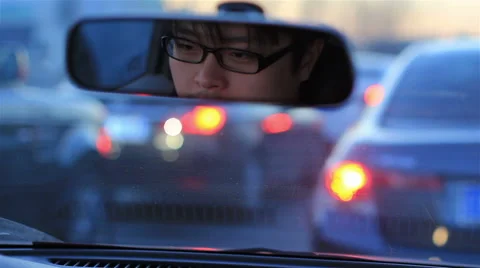 Angry man when traffic jam Stock Footage 40916069