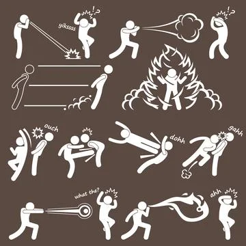 Angry matchstick men vector Stock Illustration