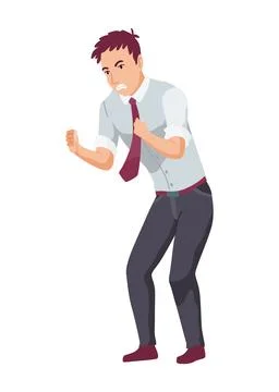 Angry men. Evil, negative and bad facial expression. Human emotion and body Stockillustratie