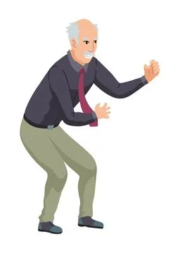 Angry men. Evil, negative and bad facial expression. Human emotion and body Stock Illustration