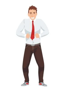 Angry men. Evil, negative and bad facial expression. Human emotion and body Stockillustratie