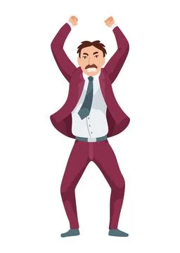 Angry men. Evil, negative and bad facial expression. Human emotion and body Stockillustratie