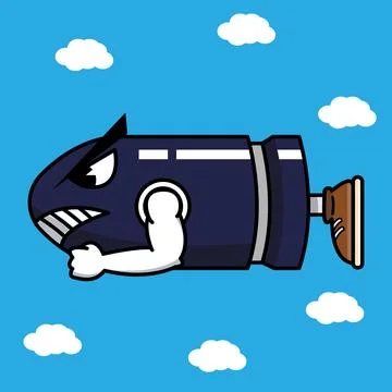 Angry Missile Stock Illustration