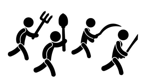 Angry Mob Chasing Stock Footage 335671829