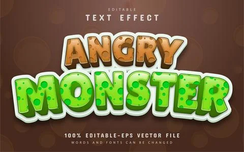 Angry monster editable text effect Stock Illustration