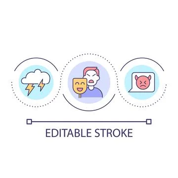 Angry mood loop concept icon Illustrazione stock