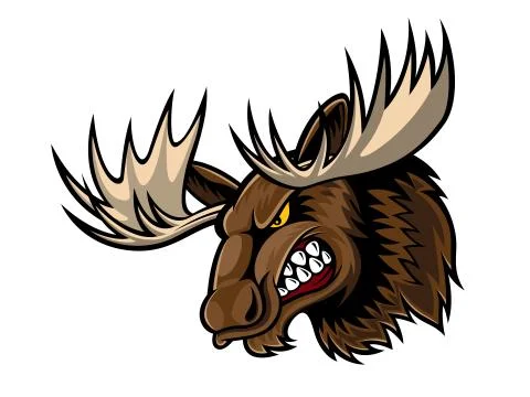 Angry moose head 스톡 일러스트