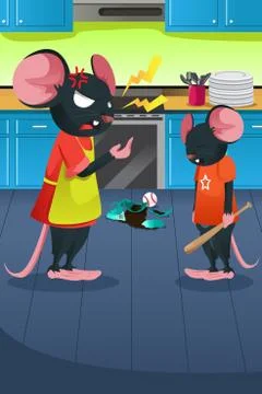 Angry mouse Stock Illustration