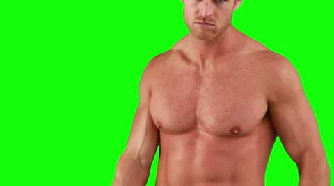 Angry muscular boxer posing for camera Stock Footage 55625885