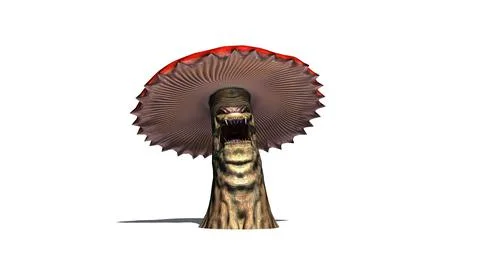Angry mushroom separated on white background Stock Illustration