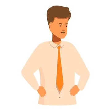 Angry office worker character holding hands on hips Stock Illustration