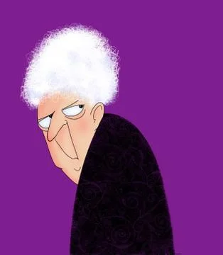 Angry old lady Stock Illustration