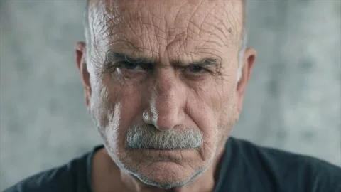 grumpy old man face