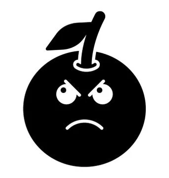 Angry Orange Face Stock Illustration