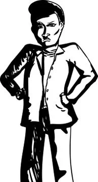 Angry Outlined Man Stock Illustration