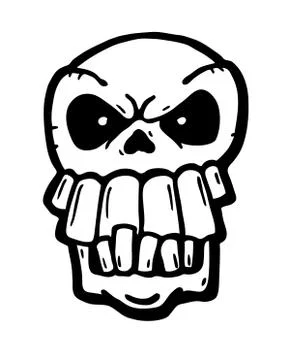 Angry painted skull Stock Illustration