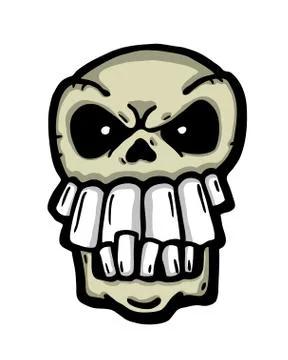 Angry painted skull Stock Illustration