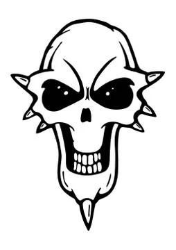 Angry painted skull Stock Illustration