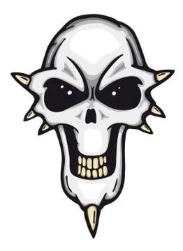 Angry painted skull Illustrazione stock