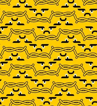 Angry Pattern seamless. Unhappy face Background. Aggressive emoji ornament Stock Illustration