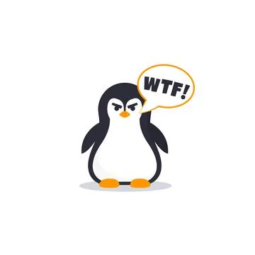 Angry pinguin vector emoji Stock Illustration