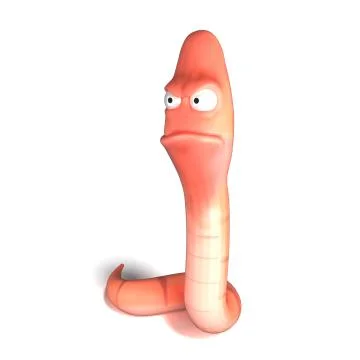Angry Pink Worm Stock Illustration