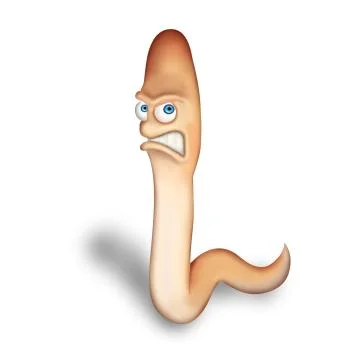 Angry Pink Worm Stock Illustration
