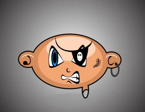 Angry pirate Stock Illustration