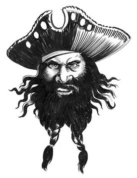 Angry pirate Illustrazione stock