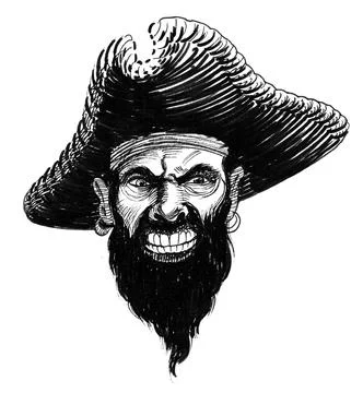 Angry pirate Illustrazione stock