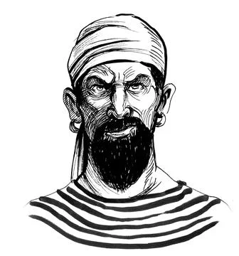 Angry pirate Stock Illustration