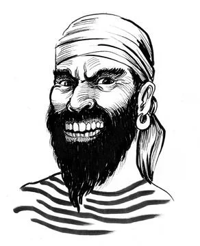 Angry pirate Illustrazione stock