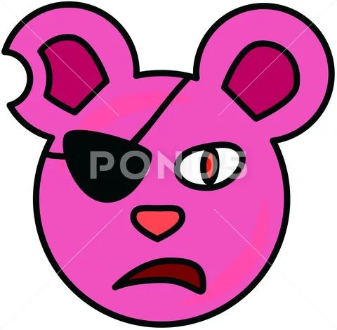 Angry Pirate Mouse Face Vector Stock Illustration