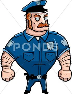 Angry Police Stock Illustration